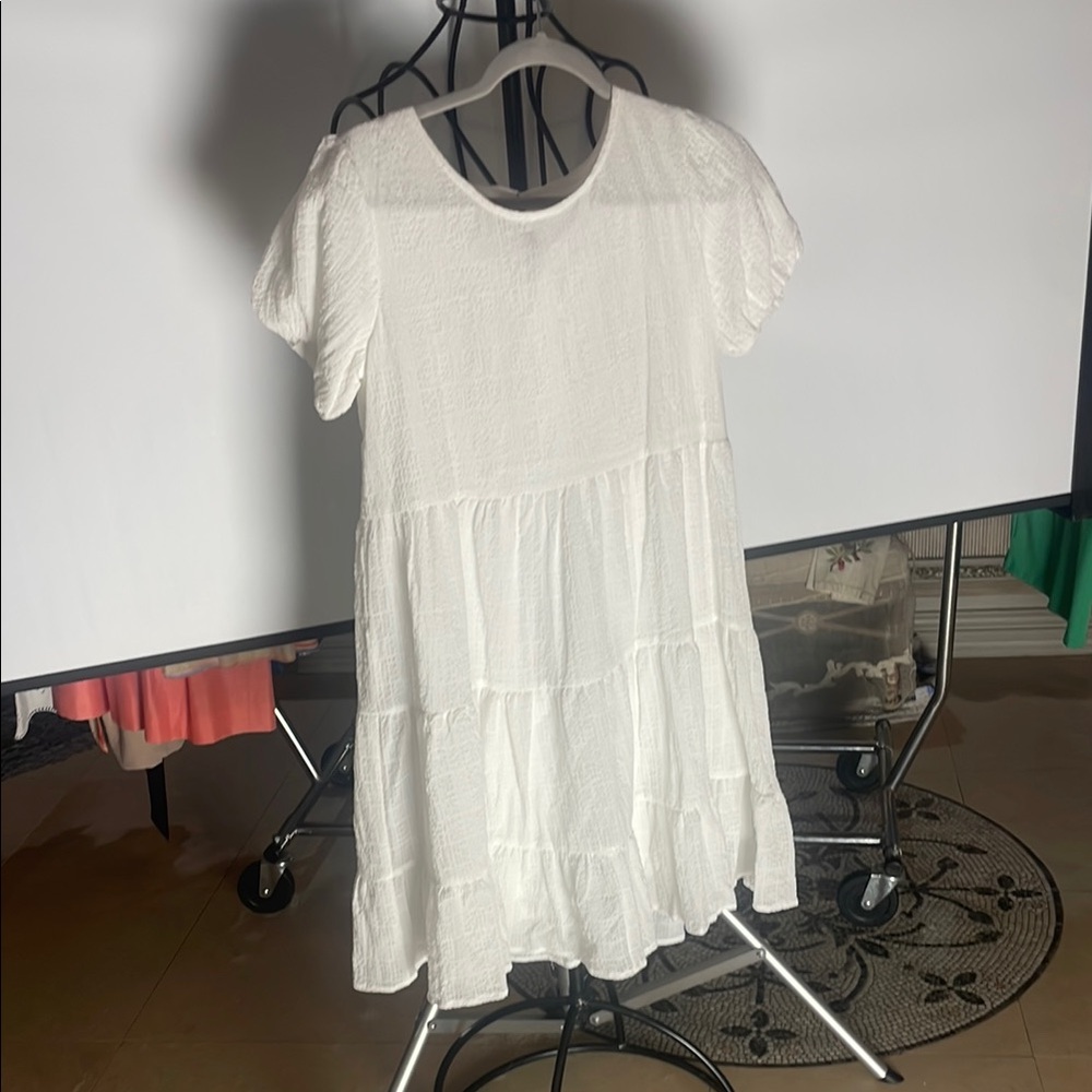 Elegant White Tiered Dress